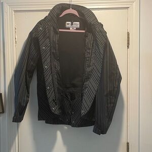 Columbia Titanium Omni Tech Ski Black Pinstripe Hooded Jacket *Missing Vest